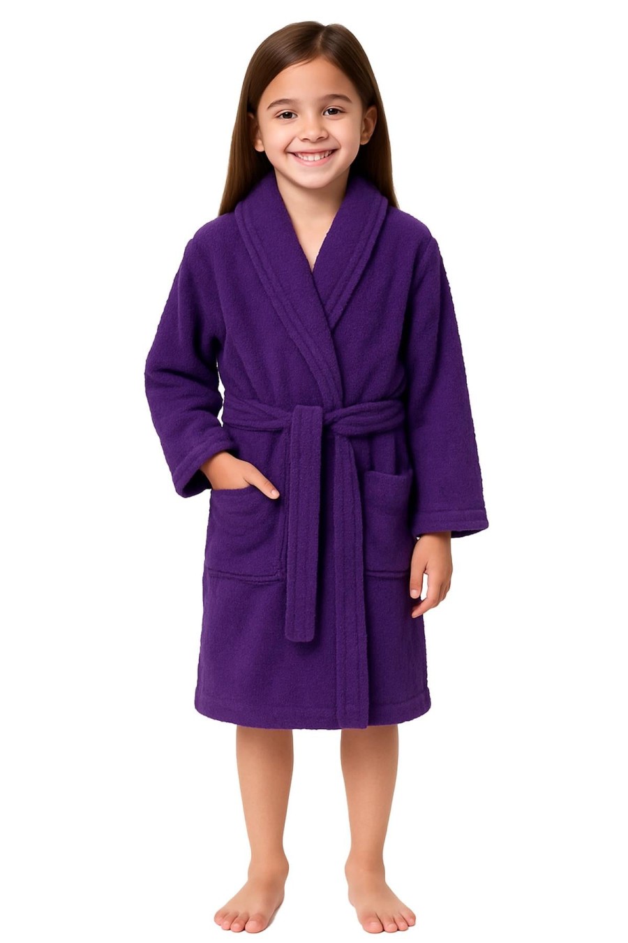 Click to view product details and reviews for A2z 4 Kids Girls Boys Towel Bathrobe Shawl Collar Soft For Age 5 13 Years 9 10 Years Purple.