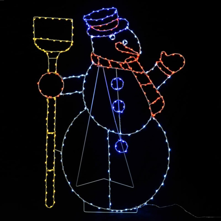 Click to view product details and reviews for Large Snowman Christmas Silhouette Light Multicolour Led 100cm.