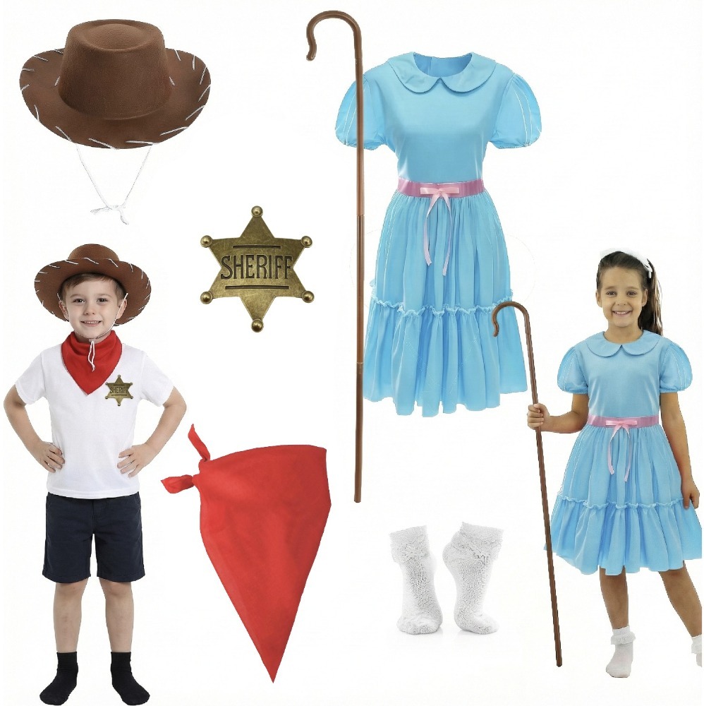 Click to view product details and reviews for Kids Little Bo Peep Cowboy Couples Costume 6 Pcs Medium.
