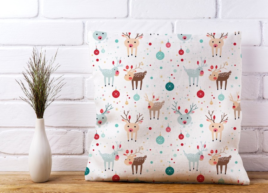 Click to view product details and reviews for Happy Reindeer With Christmas Lights Cushions 60cm X 60cm.