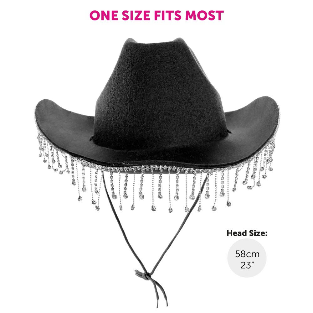 Black Cowboy Hat with Diamantes