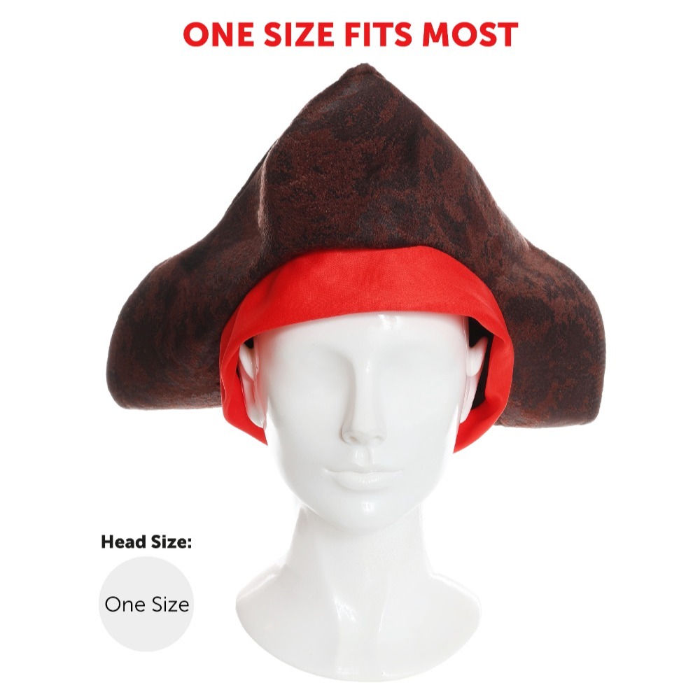 Boys Pirate Costume | 8 Pcs | Costume, Hats. Eye Patch, Earing, Coins, Hook & Sword