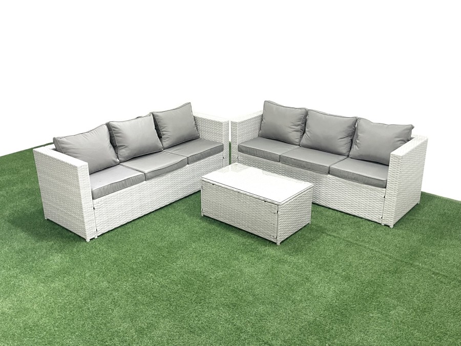 Click to view product details and reviews for Fimous Garden Outdoor Pe Rattan Furniture Set 6 Seater Rattan Garden Sofa Set Light Grey Mixed.