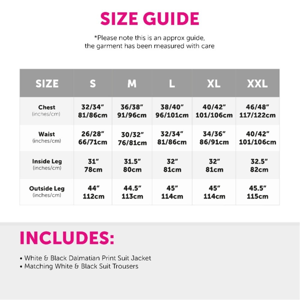 Adults Dalmatian Print Suit