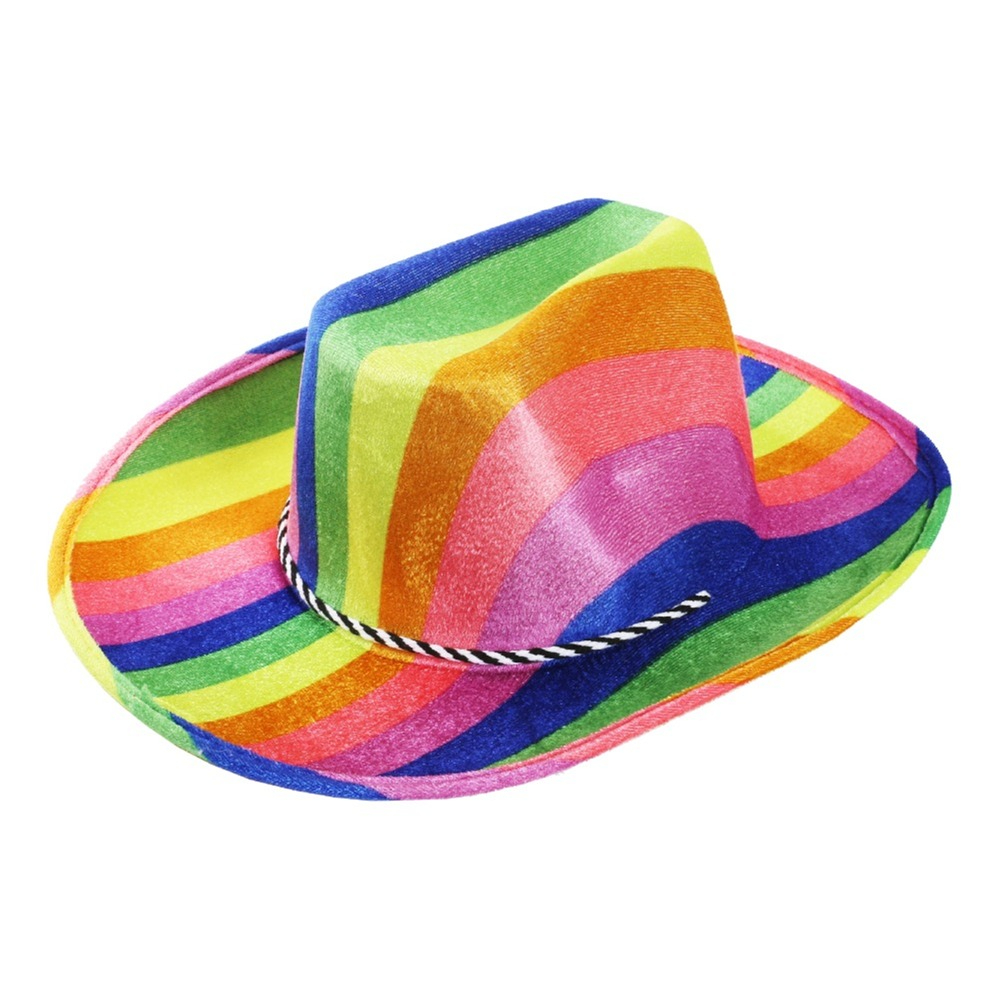 Click to view product details and reviews for Rainbow Pride Cowboy Hat Single.
