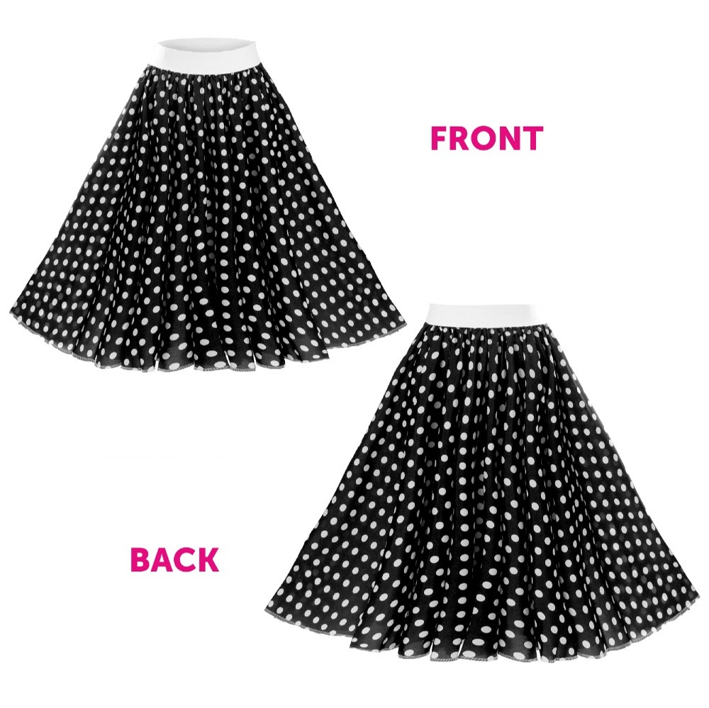 Childs Short Polka Dot Skirt - Black/White