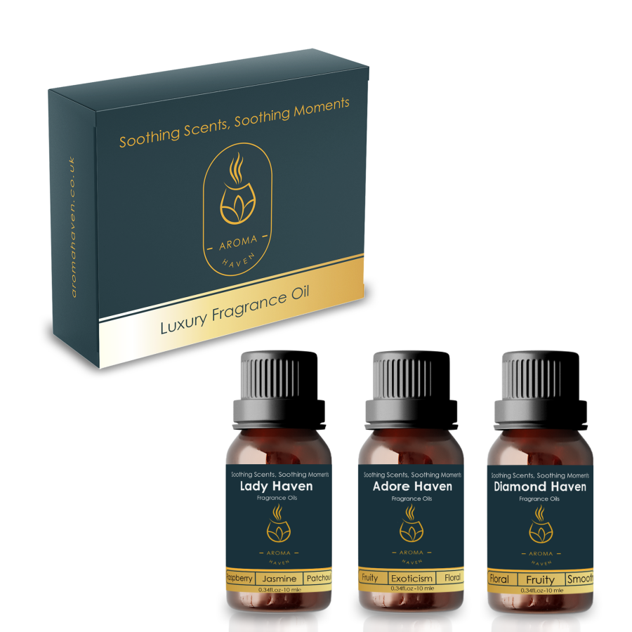 Set of 3 Luxury 10ml Aroma Oils For Her | Lady Haven, Diamond Haven, Adore Haven | Inspired Fragrance Oils
