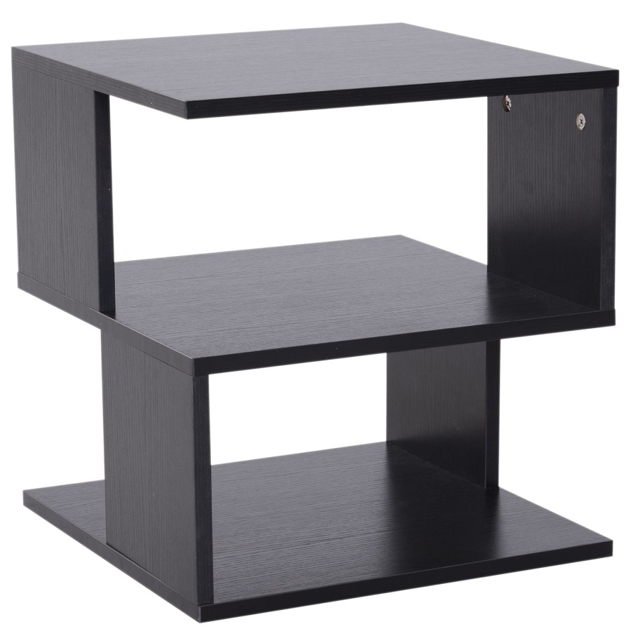 Click to view product details and reviews for Modern Square 2 Tier Wood Coffee Side Table Storage Shelf Rack Living Room Black.