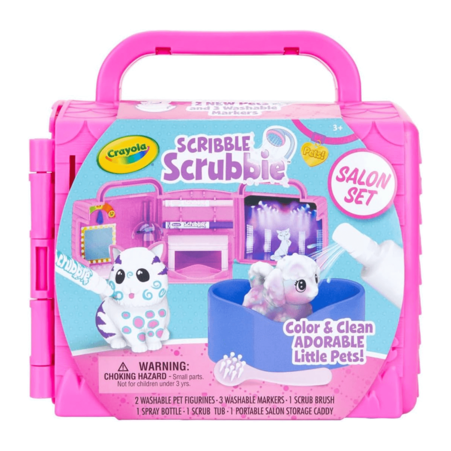 Crayola Scribble Scrubbie Salon Set Colour Washable Pets Tye-Dye Spray