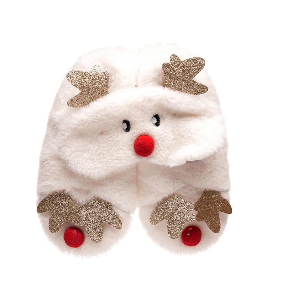 Click to view product details and reviews for A2z Ladies Slipper Socks Xmas Faux Fur 3d Sleep Eye Mask Set Sherpa Lined Socks M L White.