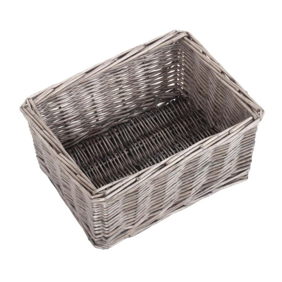Red Hamper Antique Wash Finish Wicker Tray - Small