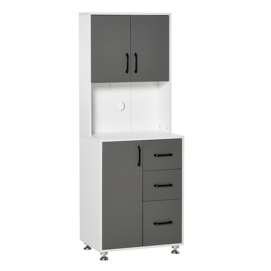 Click to view product details and reviews for Homcom Modern Kitchen Cupboard Storage Organiser Microwave Cabinet Grey.