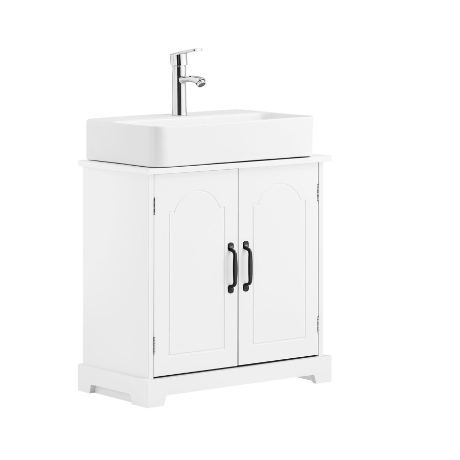 Click to view product details and reviews for Sobuy Bzr205 W Under Sink Bathroom Cabinet 60 Cm Freestanding Bathroom Storage Cabinet Under Sink Storage With Adjustable Shelves Moisture Resista.