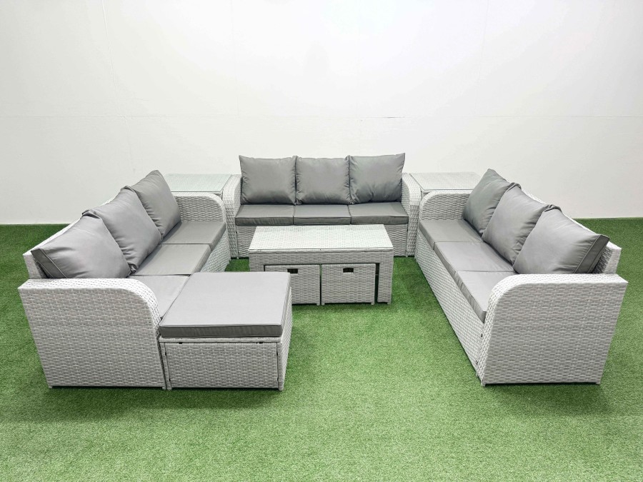 Click to view product details and reviews for Fimous Pe Rattan Lounge Sofa Set 12 Seater Outdoor Garden Furniture Set With Oblong Coffee Table 3 Seater Sofa 3 Stools 2 Side Table Light Grey. Click to view product details and reviews for Fimous Pe Rattan Lounge Sofa Set 12 Seater Outdoor Garden Furniture Set With Oblong Coffee Table 3 Seater Sofa 3 Stools 2 Side Table Light Grey.