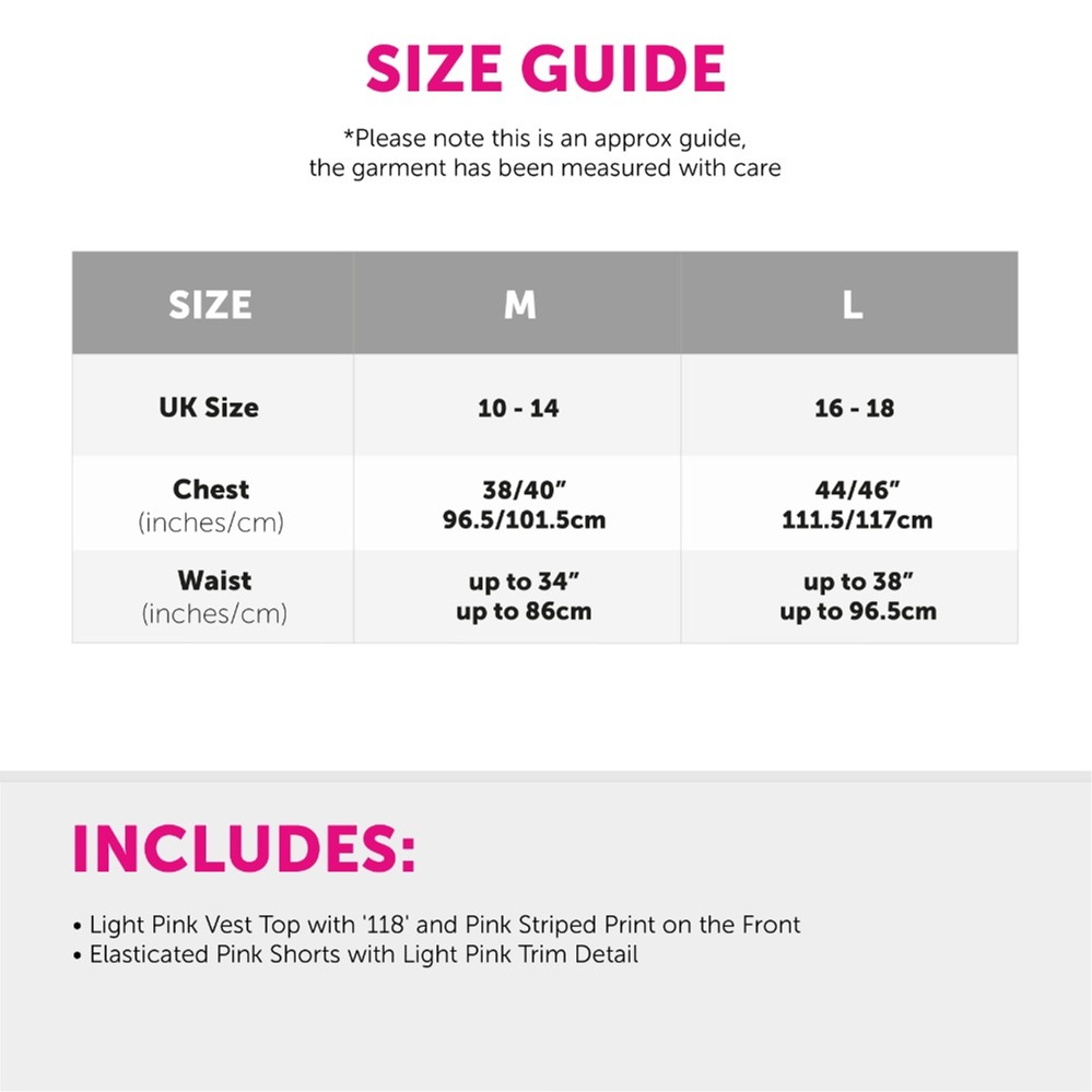 Ladies Pink 118 118 Costume