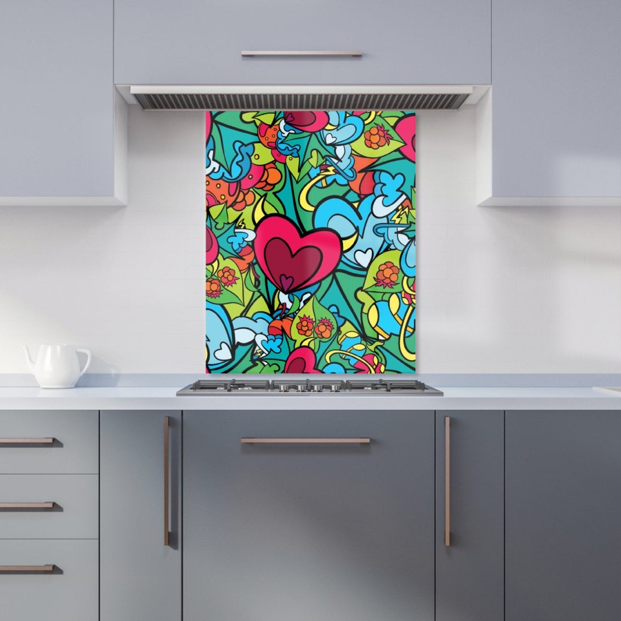 Click to view product details and reviews for Hippie Psychedelic Pattern Kitchen Splashback W600mm X H750mm.