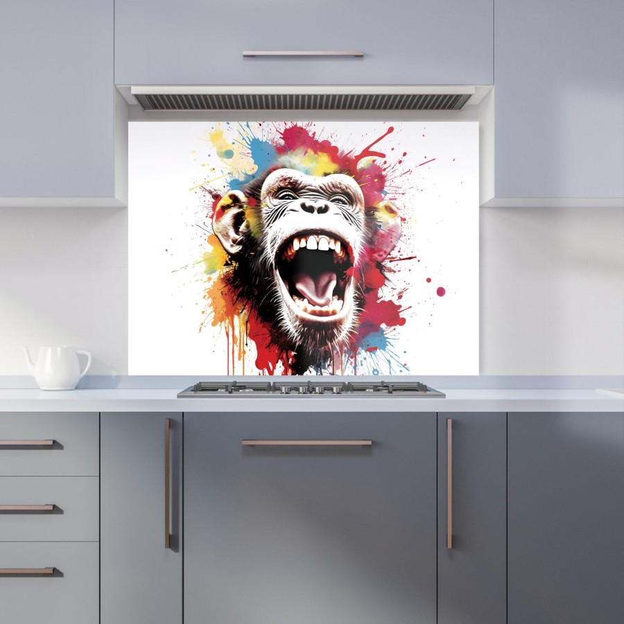Click to view product details and reviews for Coloured Splashart Crazy Monkey Face Kitchen Splashback W595mm X H745mm.