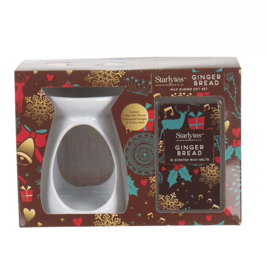 Click to view product details and reviews for Starlytes Wax Burner Christmas Gift Set 2 Tea Lights 12 Melts Gingerbread.