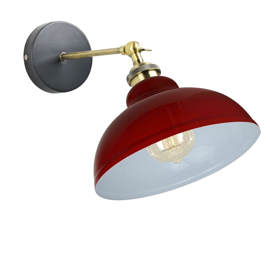 Click to view product details and reviews for Modern Industrial Vintage Retro Loft Sconce Wall Light Lamp Fitting Fixture Uk1220 With Bulb Red.