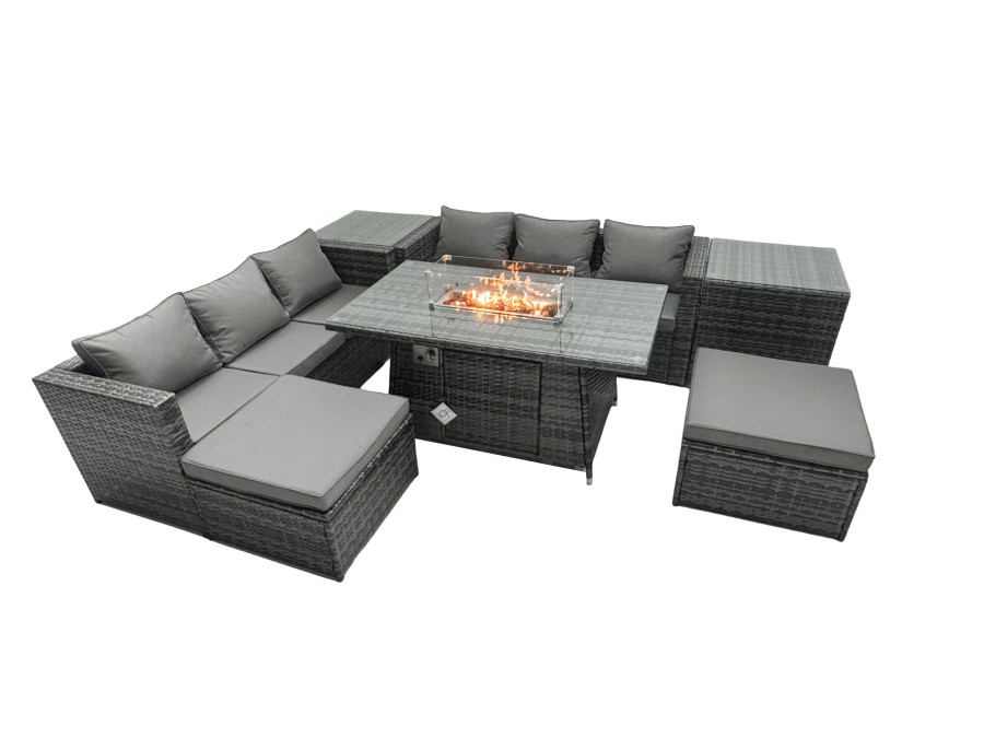 Click to view product details and reviews for Fimous Rattan Garden Furniture Firepit Dining Set 6 Seater Lounge Sofa Table Set With 2 Side Tables 2 Footstool. Click to view product details and reviews for Fimous Rattan Garden Furniture Firepit Dining Set 6 Seater Lounge Sofa Table Set With 2 Side Tables 2 Footstool.