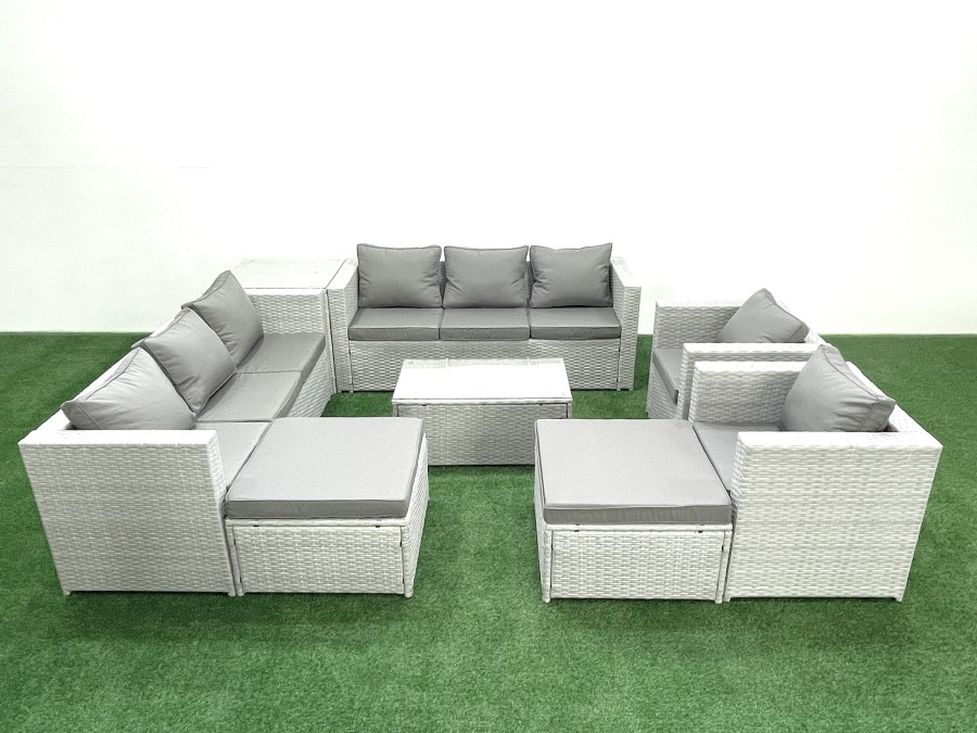 Click to view product details and reviews for Fimous Outdoor Rattan Sofa Garden Furniture Set With 2 Armchairs Oblong Coffee Table 2 Big Footstools Side Table Light Grey Mixed. Click to view product details and reviews for Fimous Outdoor Rattan Sofa Garden Furniture Set With 2 Armchairs Oblong Coffee Table 2 Big Footstools Side Table Light Grey Mixed.