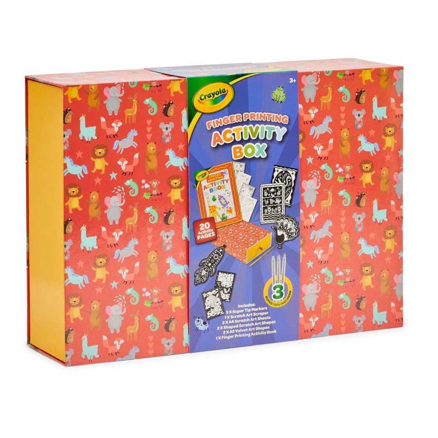 Crayola Activity Box Finger Printing Book Markers Scratch Art