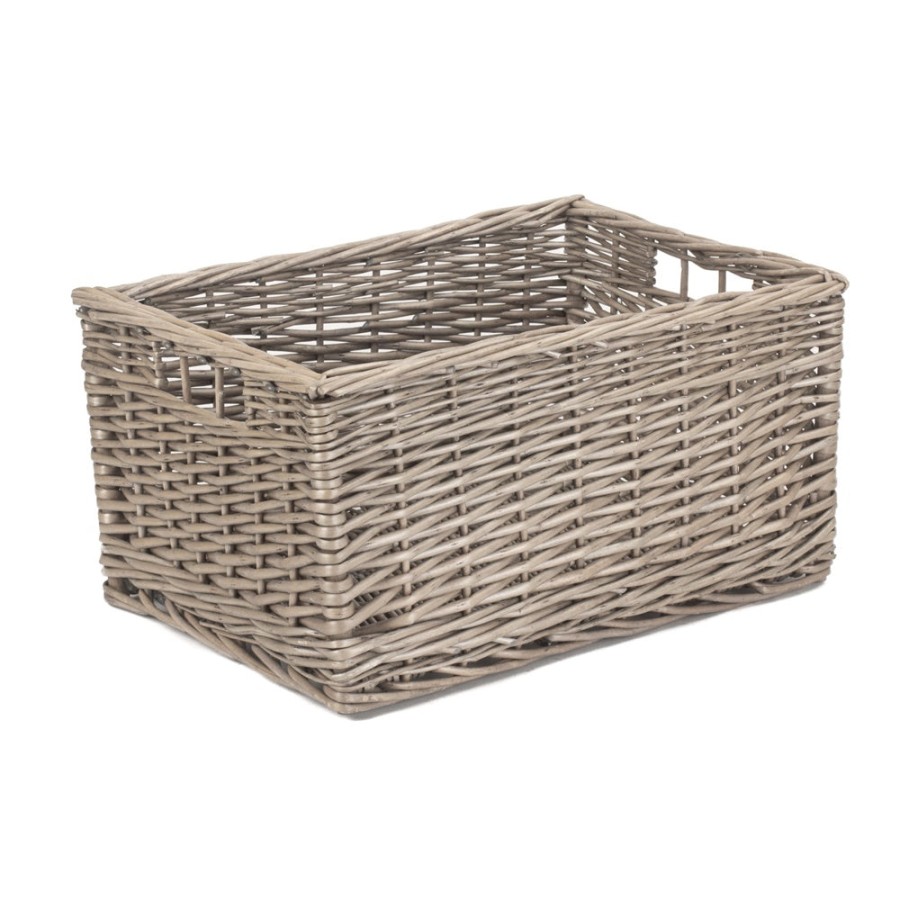 Red Hamper Antique Wash Wicker Storage Basket - Large