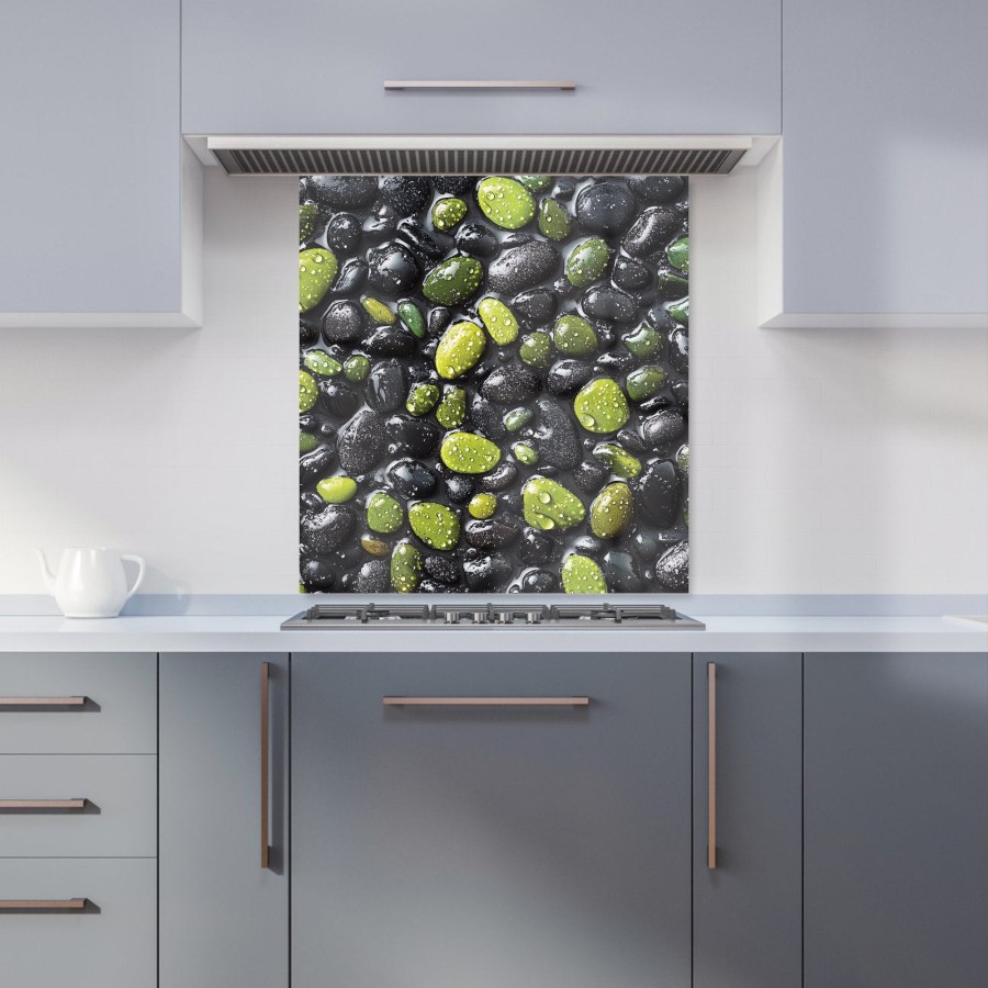 Click to view product details and reviews for Emerald And Onyx Pebble Design Kitchen Splashback W700mm X H750mm.