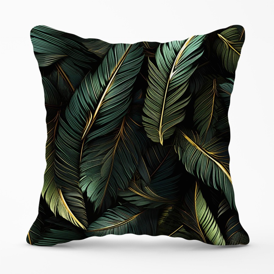 Green and Gold Leaves Cushions