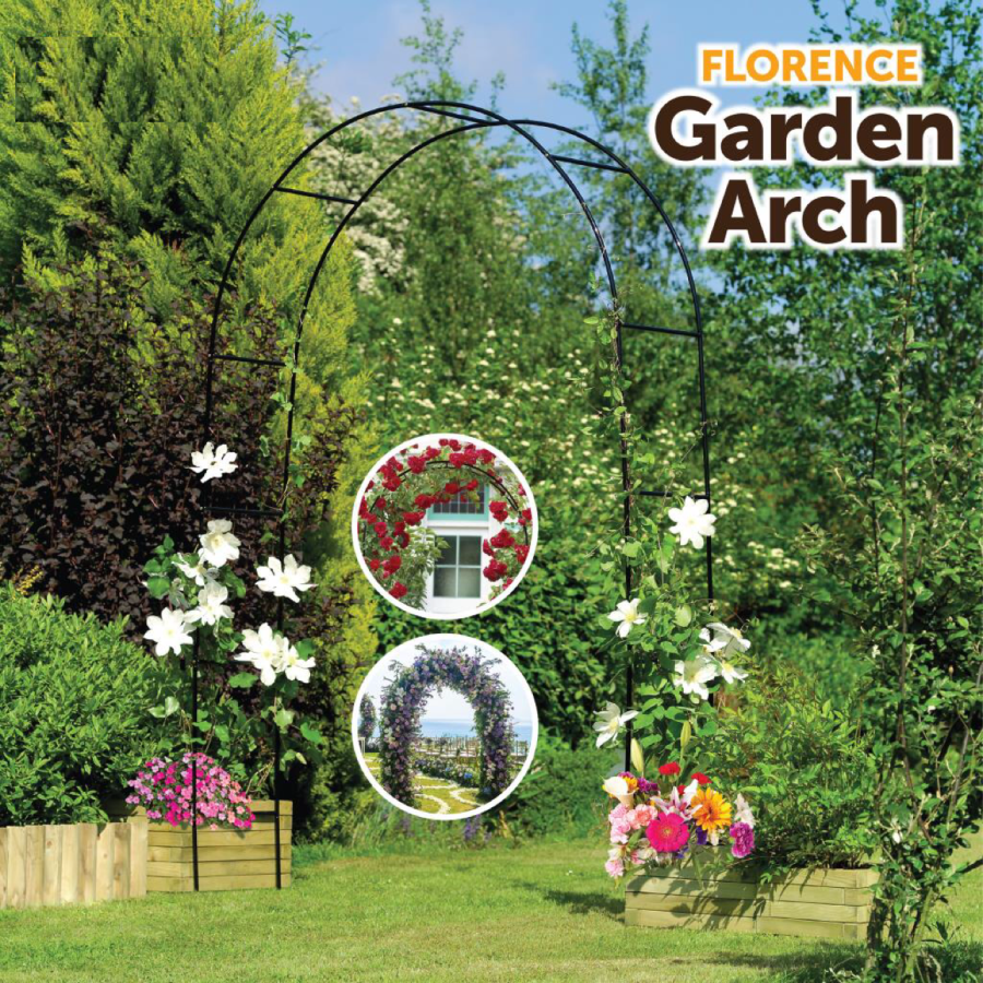 thumbnail image 2 of Susire Heavy Duty Metal Garden Arch – Black, Rust-Resistant For Climbing Plants 2 of 6