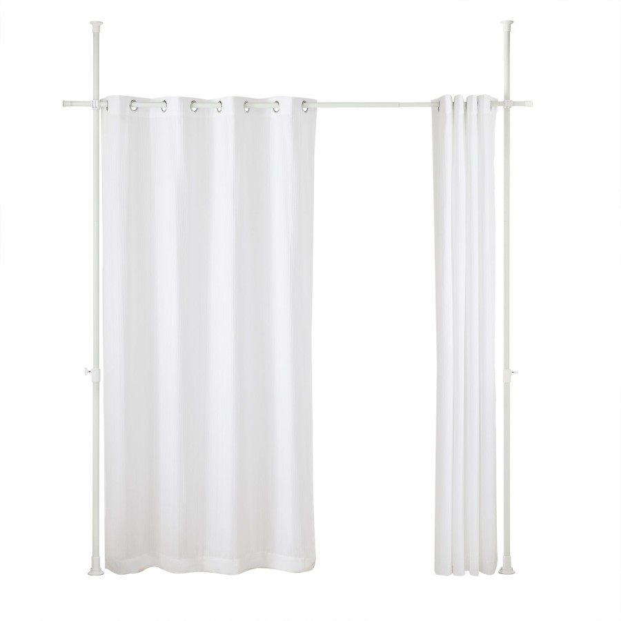 Click to view product details and reviews for Sobuy Kls12 W Blackout Curtain With Adjustable Metal Rods Opaque Curtain Room Divider For Bedroom Living Room And Study White.