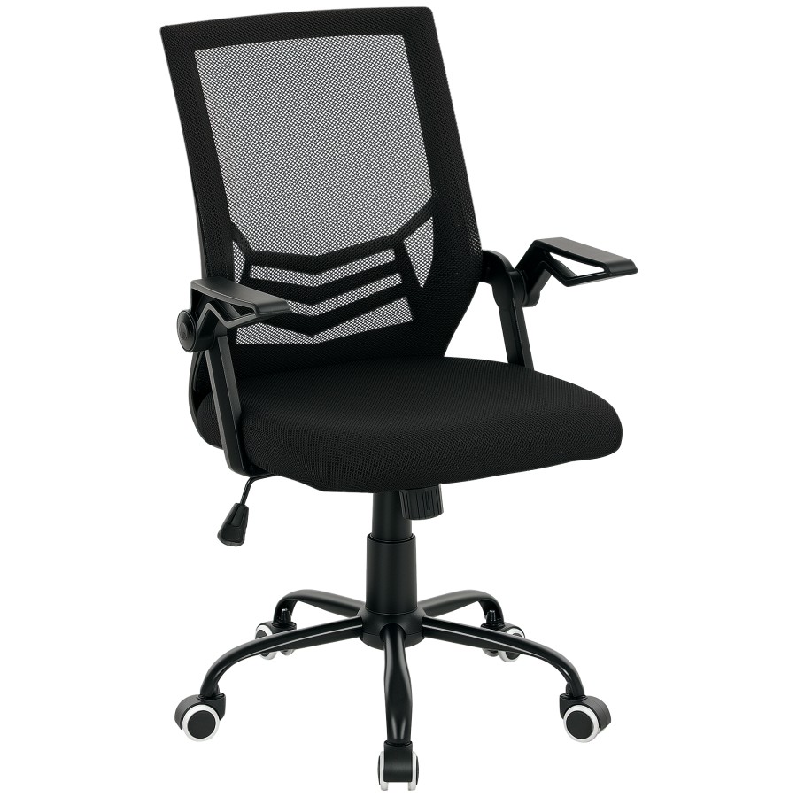 Click to view product details and reviews for Vinsetto Mesh Office Chair With Flip Up Armrest Swivel Computer Chair With Lumbar Support Adjustable Height Tilt Function For Home Office Black.