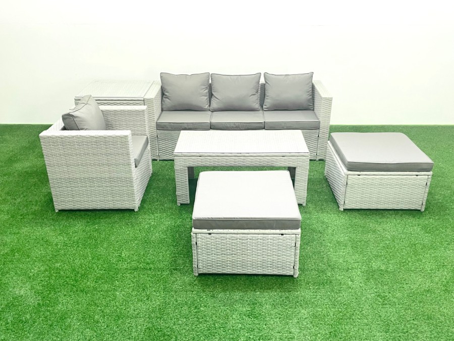 Click to view product details and reviews for Fimous Outdoor Rattan Garden Furniture Set With Grey Cushions Luxury 6 Seater With 2 Big Footstools And Coffee Table Side Table For Conservatory Patio. Click to view product details and reviews for Fimous Outdoor Rattan Garden Furniture Set With Grey Cushions Luxury 6 Seater With 2 Big Footstools And Coffee Table Side Table For Conservatory Patio.