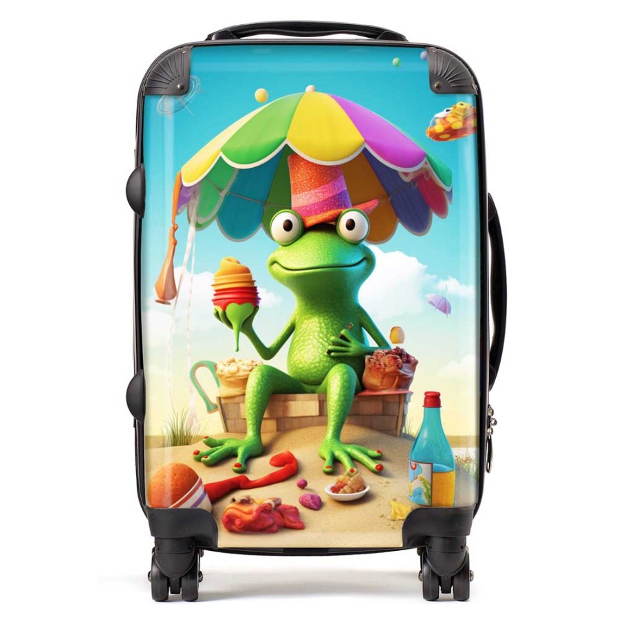 Click to view product details and reviews for Frog On A Beach Holiday Suitcase Cabin.