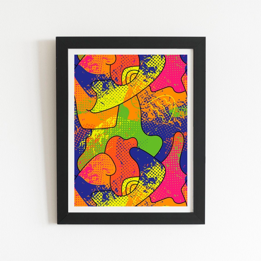Click to view product details and reviews for Bright Abstract Pattern Art Prints 8 X 10 Black Frame.