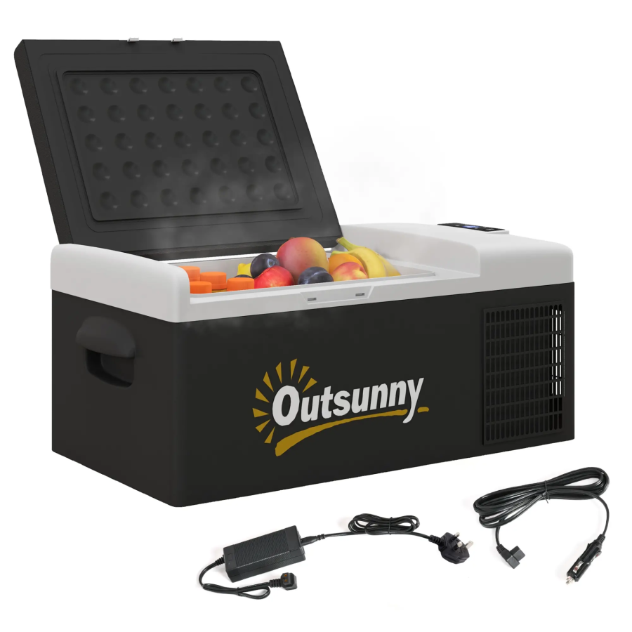 Click to view product details and reviews for 16l Car Fridge Freezer Portable Car Refrigerator With 12v 24v Dc And 100 240v Ac Black By Outsunny.