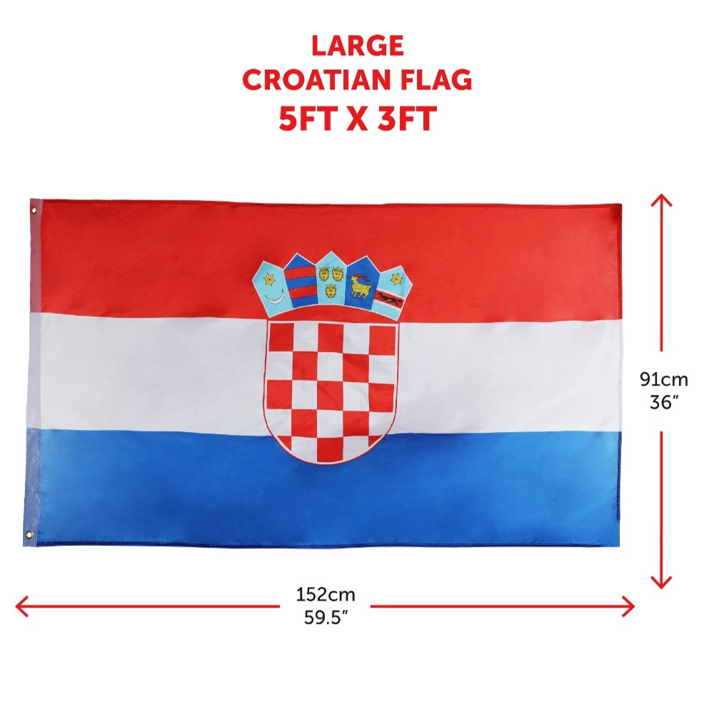 Large 5 x 3ft Croatia Flag