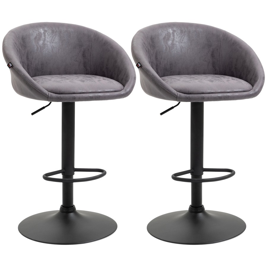 Click to view product details and reviews for Homcom Modern Swivel Bar Stools Set Of 2 With Adjustable Height Dark Brown.