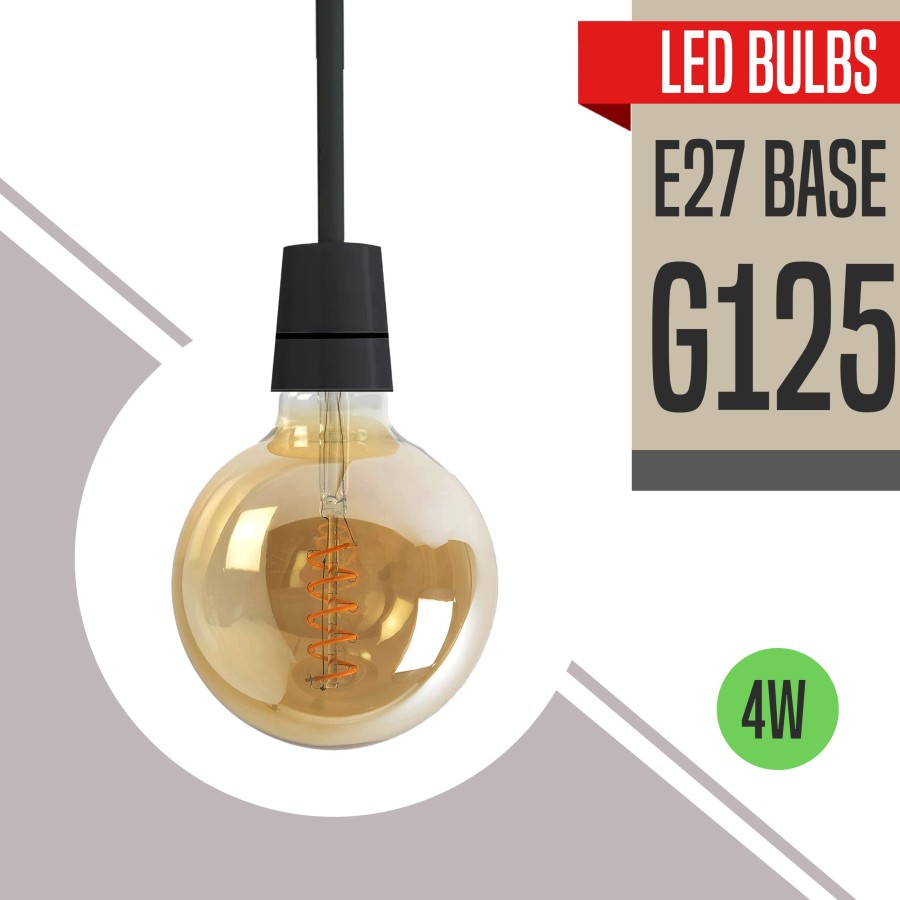 Ledsone 4W E27 Led Globe Shape Bulb Vintage Edison Spiral Filament ~1199