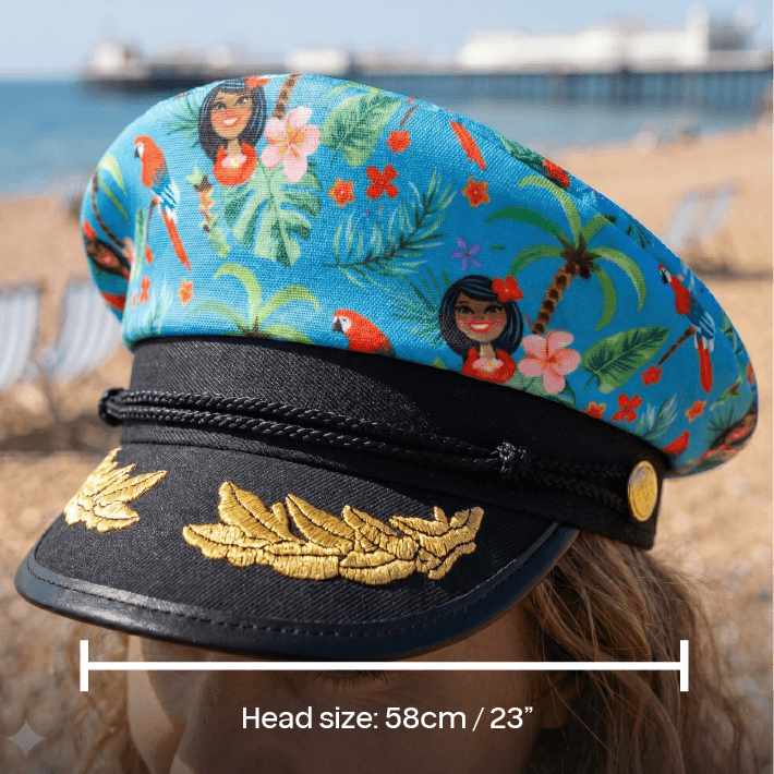 Blue Hawaiian Print Hat