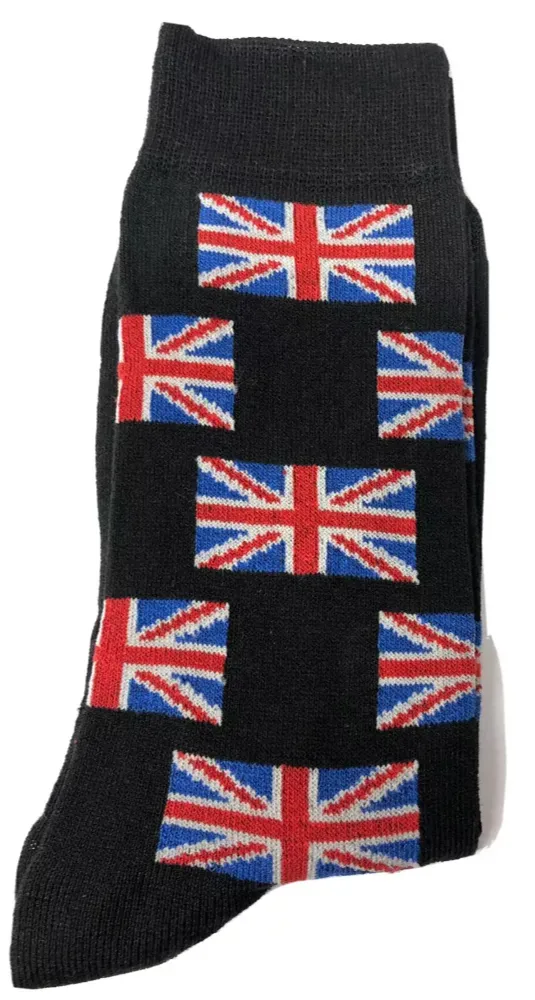 Mens Union Jack Socks 6 Pack Cotton Blend Dress Everyday UK Size 6-11