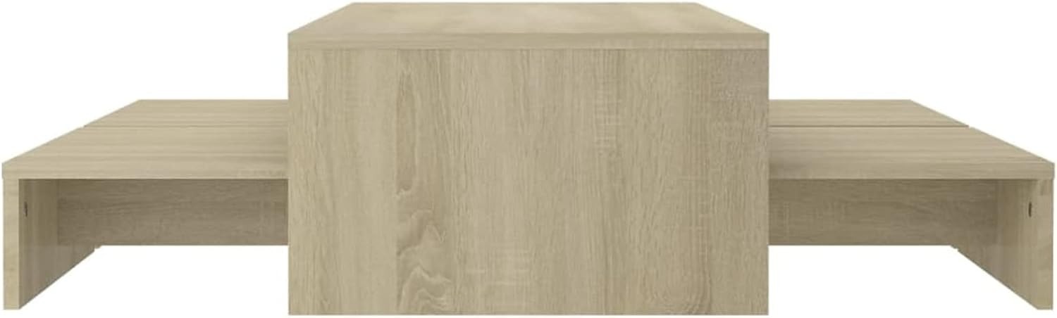 Modern Nesting Coffee Table Set Space-Saving Sonoma Oak-5