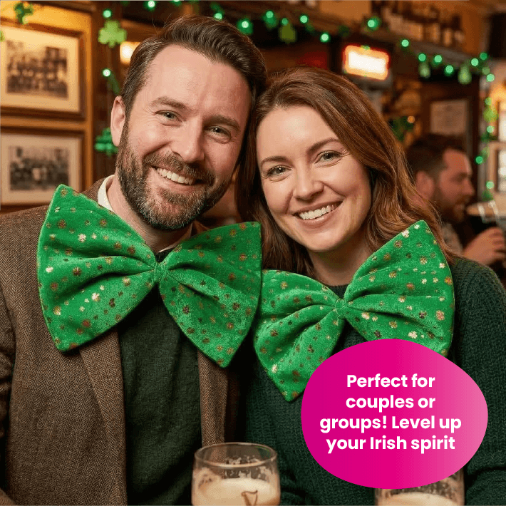 Giant Green Bowtie with Shamrock Detail