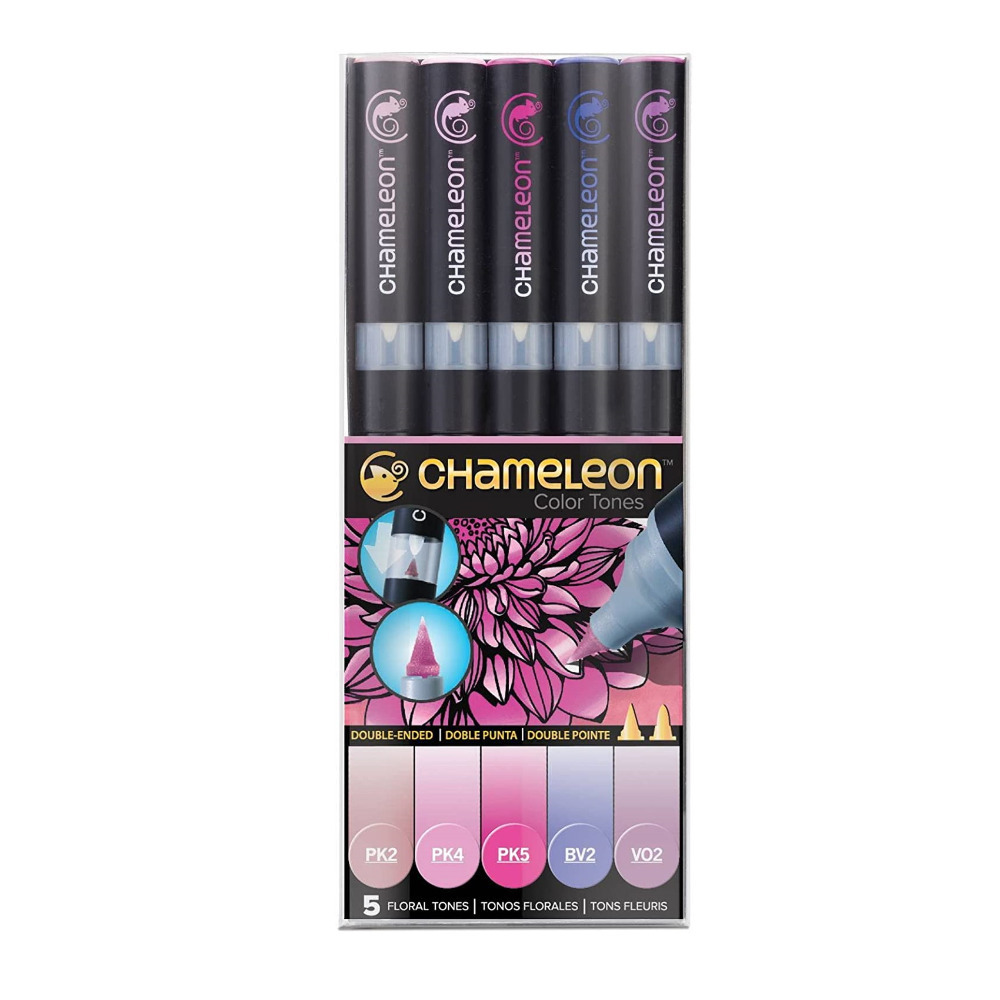 5 Marker Pen Set Chameleon Floral Tones Coloured Art Supplies Multi Colour Set