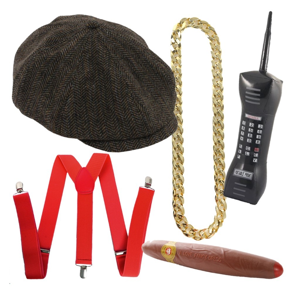 Click to view product details and reviews for Del Boy Accessory Set 5 Pcs Hat Chain Cigar Braces Phone. Click to view product details and reviews for Del Boy Accessory Set 5 Pcs Hat Chain Cigar Braces Phone.