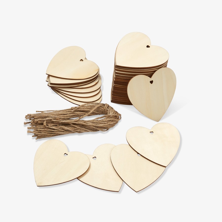 Click to view product details and reviews for 50 Decorative Wooden Hearts With String.