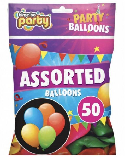 50 Multicoloured Party Balloons For Party Decorations Birthday Parties Supplies