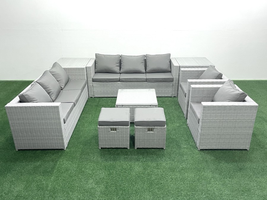 Click to view product details and reviews for Fimous Outdoor Rattan Sofa Garden Furniture Set With 2 Armchairs Square Coffee Table 2 Small Footstools 2 Side Tables Light Grey Mixed. Click to view product details and reviews for Fimous Outdoor Rattan Sofa Garden Furniture Set With 2 Armchairs Square Coffee Table 2 Small Footstools 2 Side Tables Light Grey Mixed.