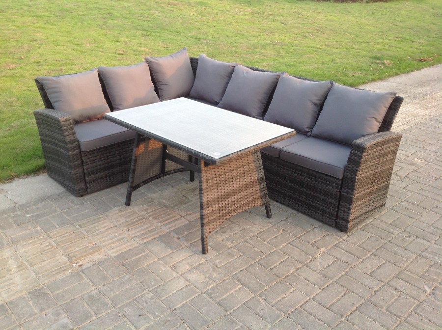 Click to view product details and reviews for High Back Grey Mixed Outdoor Garden Furniture Rattan Corner Sofa Dining Set Table 6 Seater Left Corner. Click to view product details and reviews for High Back Grey Mixed Outdoor Garden Furniture Rattan Corner Sofa Dining Set Table 6 Seater Left Corner.