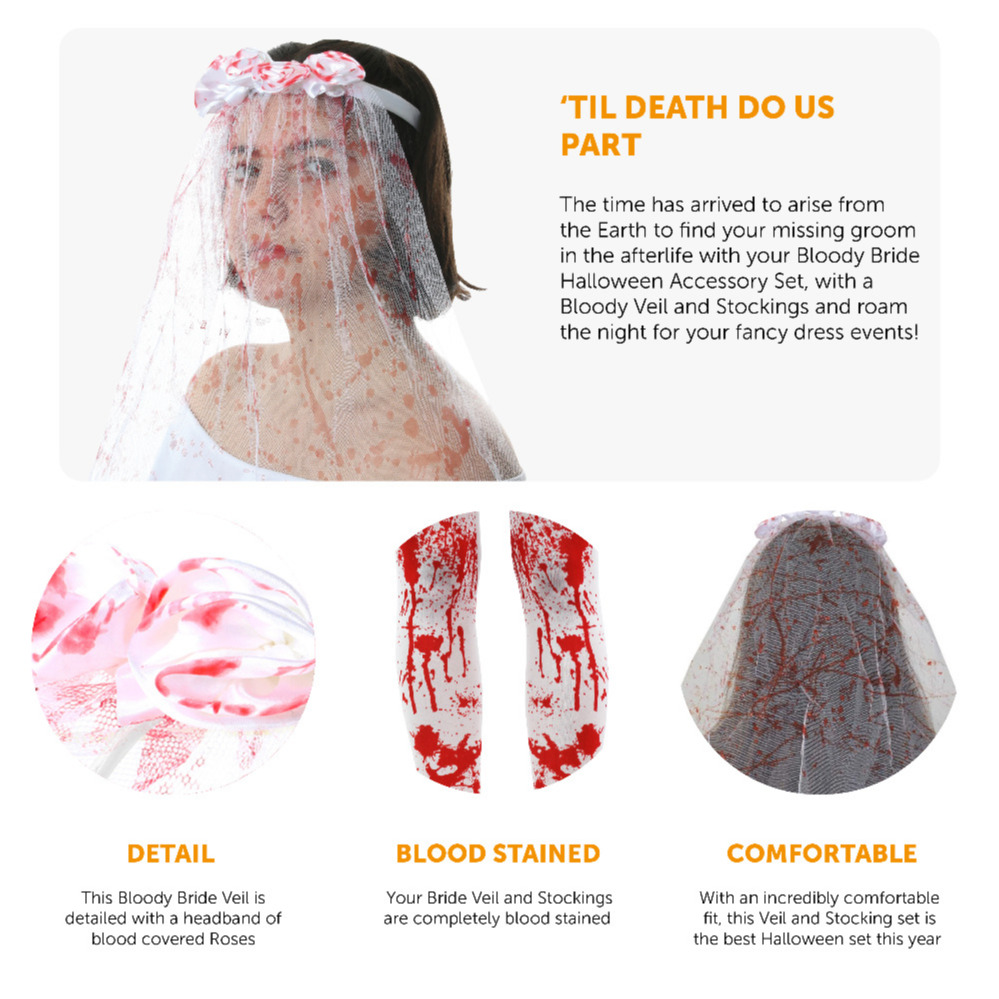 Blood Stained Stockings with Bloody Veil